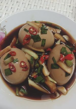 Hình của món Trứng Ngâm Nước Tương Kiểu Hàn.