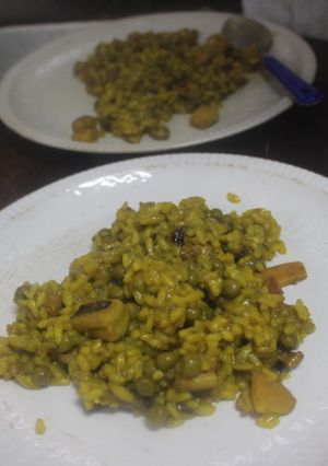 Una foto de Arroz con pescado de bolsa