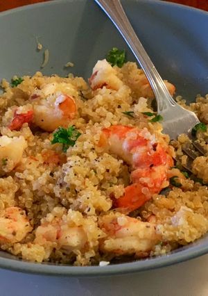 A picture of Prawn and Quinoa.