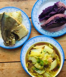 khoai lang tím luộc