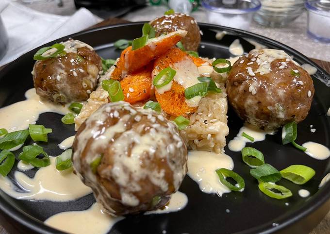 Scallion Ginger Meatballs w/ Bulgogi Sauce