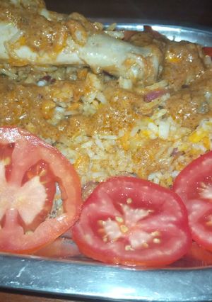 A picture of Chicken biriyani.