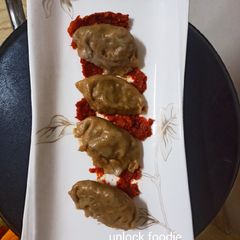 Soya Wheat steam Momos A picture of Soya Wheat steam Momos.
