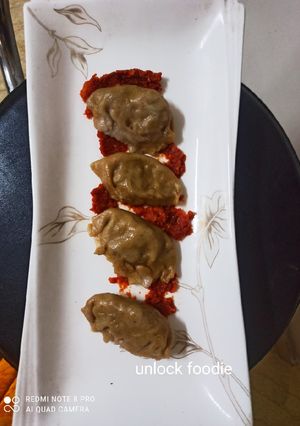 A picture of Soya Wheat steam Momos.