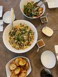 Orecchiette with Sausage, Cauliflower, Peas and Breadcrumbs