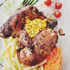 A picture of Chicken Roast and fried.