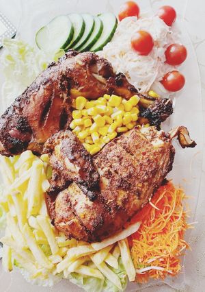 A picture of Chicken Roast and fried.