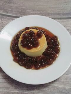 Hình của món Bánh flan trân châu đường nâu ngon tuyệt.