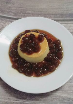Hình của món Bánh flan trân châu đường nâu ngon tuyệt.