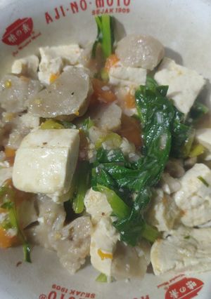 Foto resep Tumis sawi, tahu dan pentol