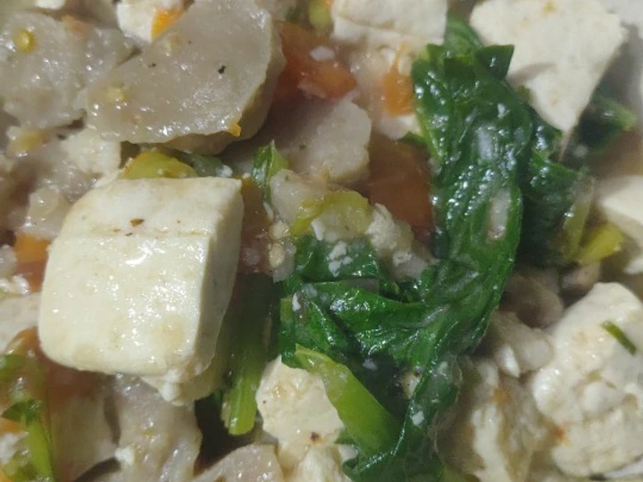 Langkah Mudah untuk Membikin Resep Tumis sawi, tahu dan pentol yang Lezat Anti Ribet, Uenak Banget