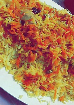 صورة لوصفة رز بخاري بالدجاج