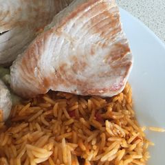 A picture of Pan- fried Fresh Tuna Steak.