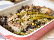 Una foto de ossobuco al horno con vegetales
