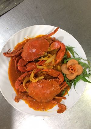 Hình của món Cua sốt thái.