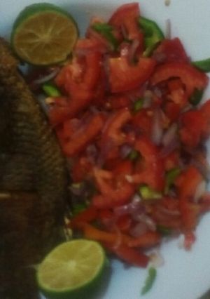 A picture of Fish kachumbari #authormarathon#.