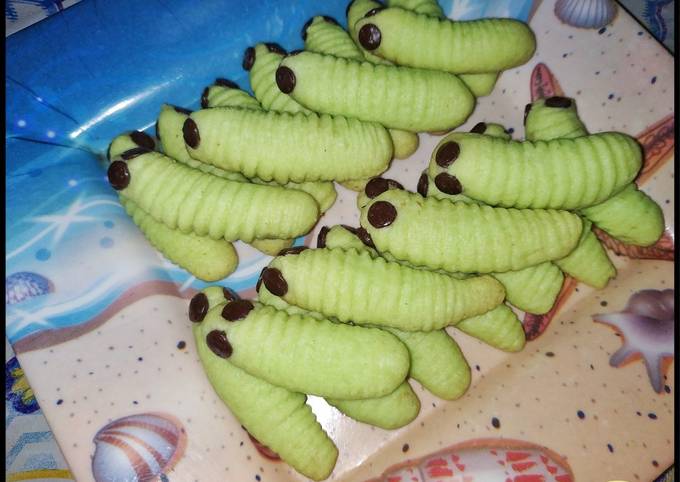 Cookies Ulat Hijau / Caterpillar Cookies