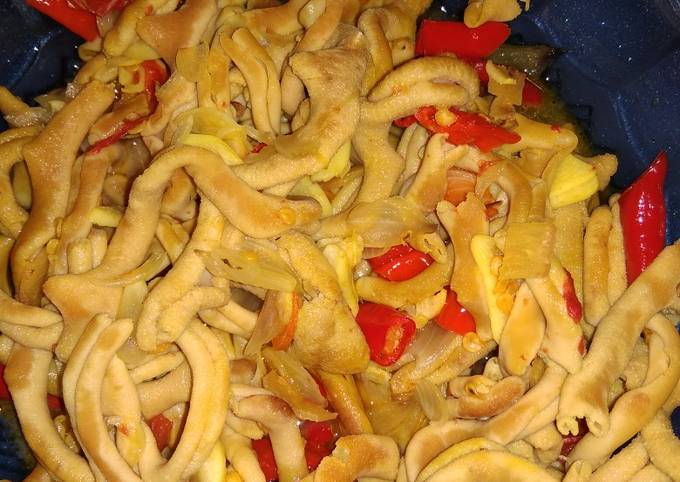 Cara Gampang Membuat Tumis usus ayam, Enak Banget