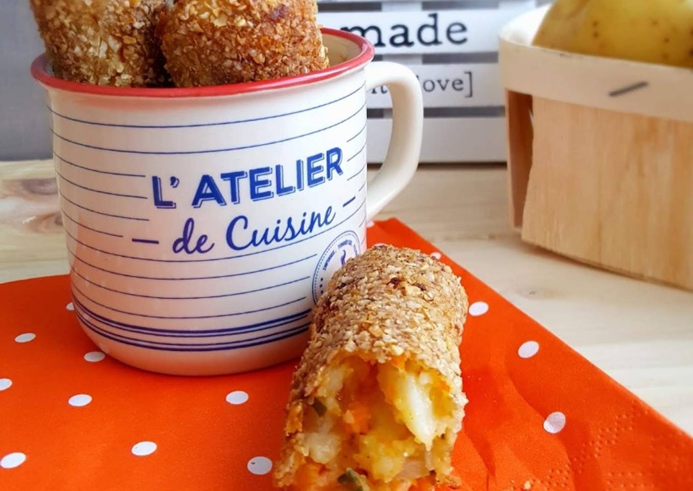 Croquettes de pommes de terre carottes et truite fumée