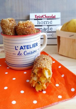 Une photo de Croquettes de pommes de terre carottes et truite fumée