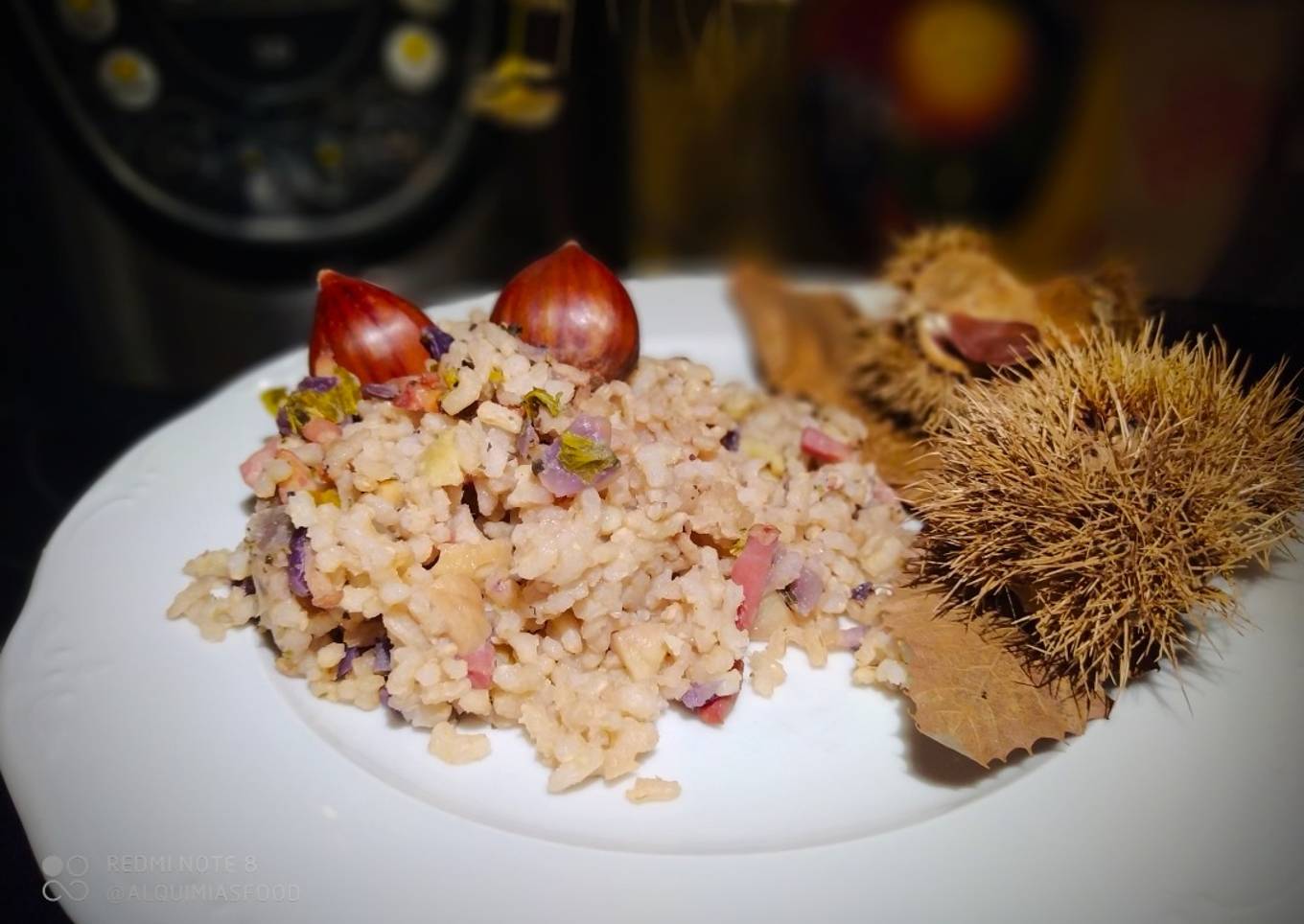 Arroz con Castañas y Panceta en Olla GM y Cabezal de Horno