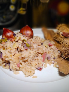 Una foto de Arroz con Castañas y Panceta en Olla GM y Cabezal de Horno
