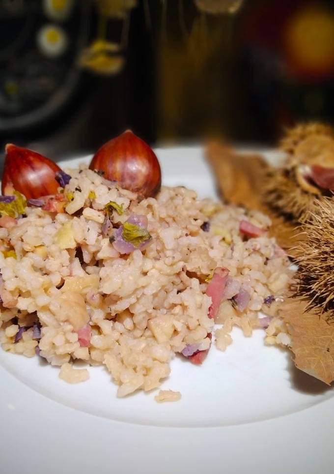 Una foto de Arroz con Castañas y Panceta en Olla GM y Cabezal de Horno