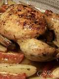 Pollo asado al limón y laurel