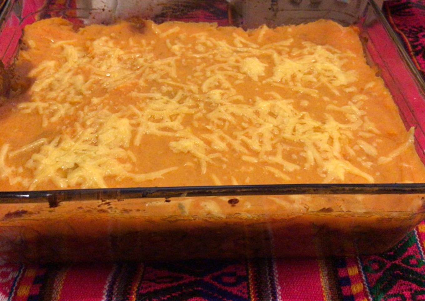 Pastel de calabaza y lentejas