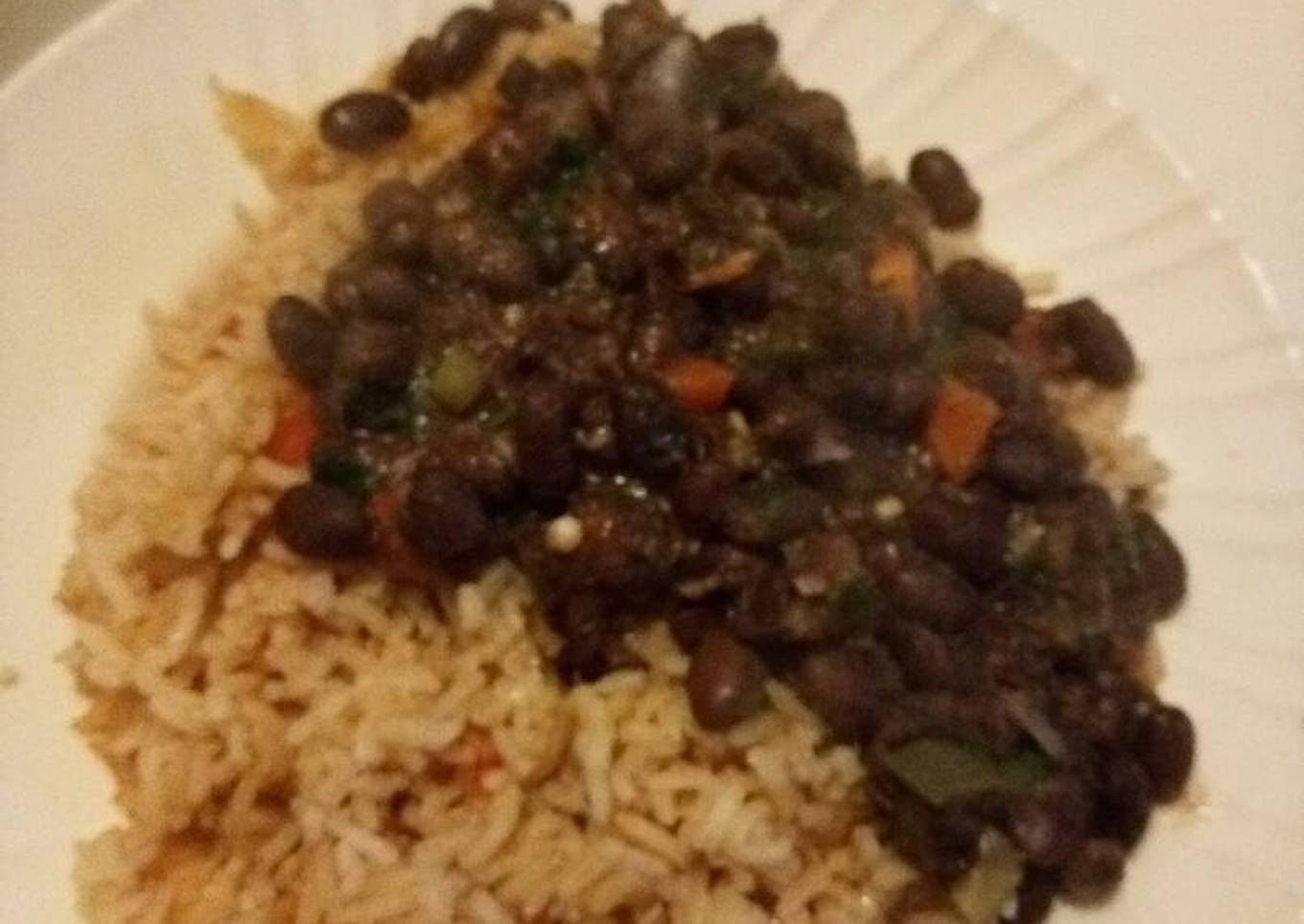 Fried Rice with black eyed peas