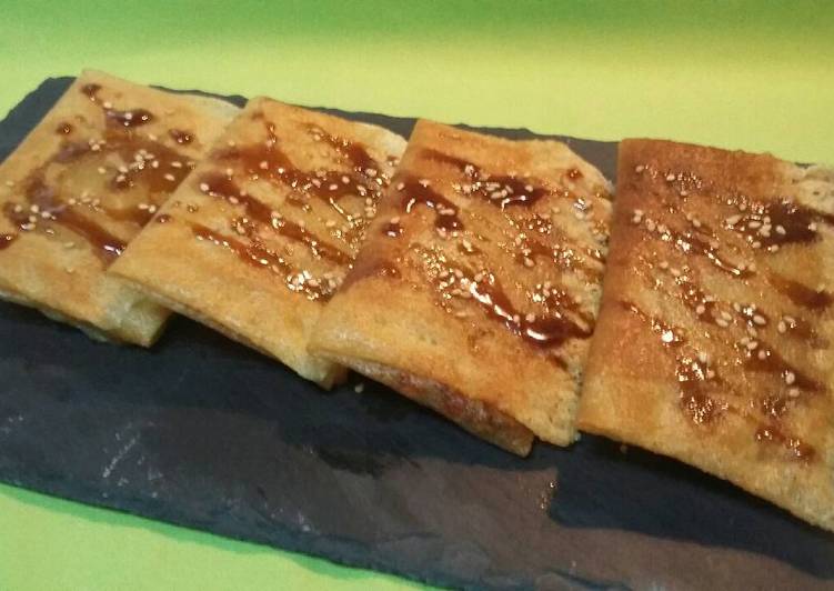Sobres rellenos con tallarines de calabacín al roquefort