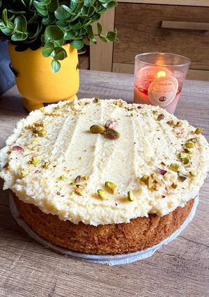 Una foto de Carrot cake con pistachos