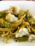 Linguine con Baccalà, Acciughe, Broccoli Neri e Pepe a Scaglie