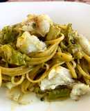 Linguine con Baccalà, Acciughe, Broccoli Neri e Pepe a Scaglie