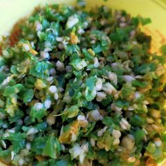 A picture of Crushed Green Chillies, Garlic and Ginger (Ready To Use).