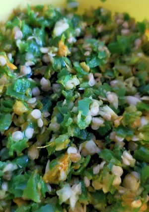 A picture of Crushed Green Chillies, Garlic and Ginger (Ready To Use).