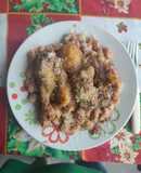 Ñoquis de zanahoria con salsa de pollo heterei