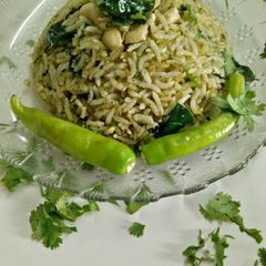 A picture of Coconut spinach Rice.