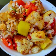 A picture of Panzanella bread salad.