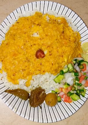 A picture of Simple Moong masoor ke daal r chawal...#eidkaypakwan.