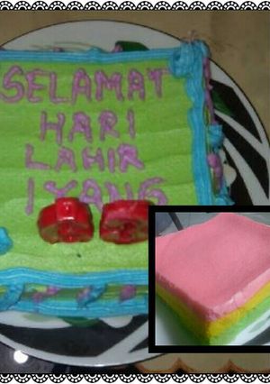 Foto resep Bolu pelangi part 2 (cara menghiasnya