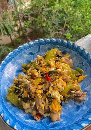รูปของ ผักกาดดองผัดไข่ ใส่หมู