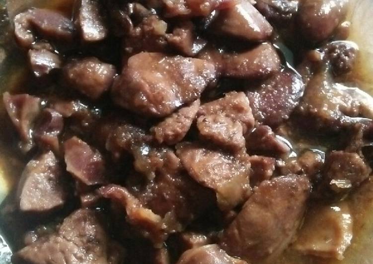 Bahan Menyiapkan Hati ampela asam manis sederhana, Sempurna