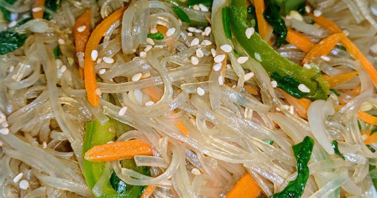 Jap Chae (stir fried sweet potato glass noodles) Recipe by Chris Norris