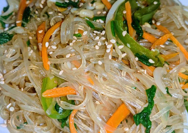 Step-by-Step Guide to Make Super Quick Homemade Jap Chae (stir fried sweet potato glass noodles)