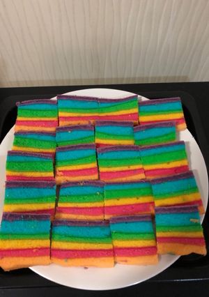 Foto resep 🌈Rainbow Cake kukus