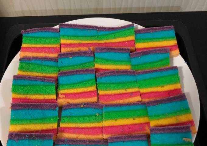 🌈Rainbow Cake kukus