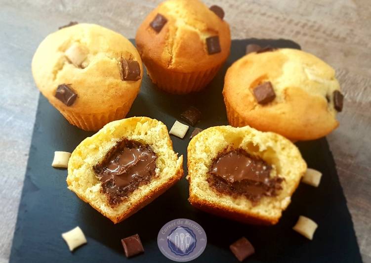 Voici la recette 🧁Muffins coeur nutella parfait