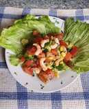 Ensalada de camarones y palta🍤🥑🍅.