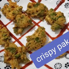 Crispy laccha spinach potato A picture of Crispy laccha spinach potato.